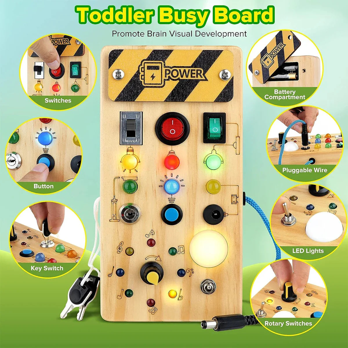 Sensory Toys Wooden With LED Light