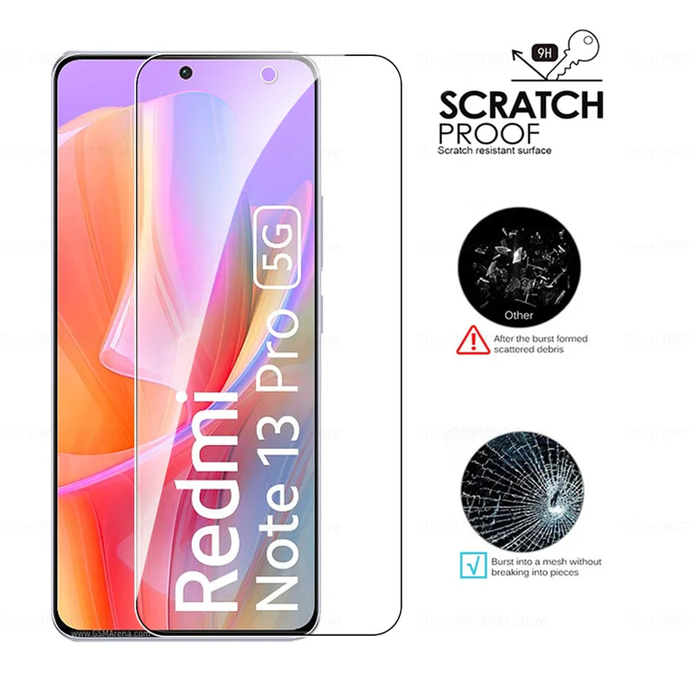 3PCS Protective Glass Case For Xiaomi Redmi Note 13 Pro 5G